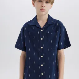 DeFacto Boys Opaque Printed Casual Shirt-image-39