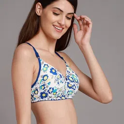 Samvar Blue Cotton Non-Wired Non Padded Minimizer Bra image 2