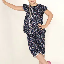 Cherry Crumble Girls Printed Top & Capris Night suit-picture-33