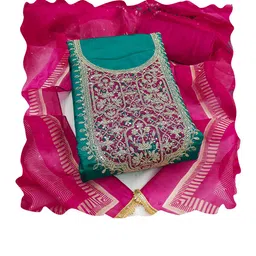 Maroosh Floral Embroidered Sequinned Unstitched Dress Material image 2