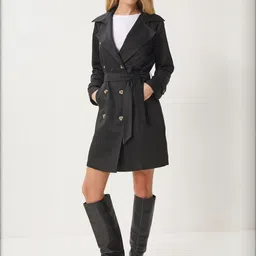Happiness istanbul Women Double Breasted Notched Collar Overcoat-picture-30