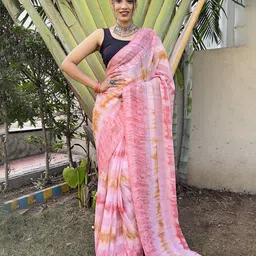 KALINI Tie and Dye Pure Chiffon Ready to Wear Jamdani Saree-picture-25
