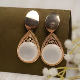 Zeraki Jewels Rose Gold-Plated Contemporary Drop Earrings-picture-15