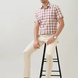 ColorPlus Ghingham Checks Spread Collar Comfort Regular Fit Cotton Casual Shirt image 4