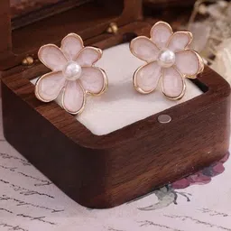 akison jewels Korean Earrings Pearls Flower Studs-picture-13