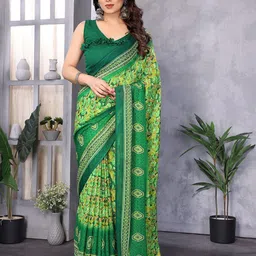 Ambuja International Floral Printed Saree-image-63