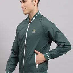 Monte Carlo Men Solid Mock Collar Bomber Jacket image 4