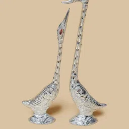 HOME DECOR BY ADITI Silver-Toned 2 Pieces Ostrich Showpieces-image-67