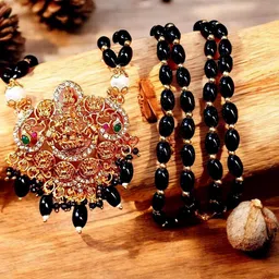 NAMOHH ENTERPRISSES Gold-Plated Alloy Artificial Beads Jewellery Set image 3