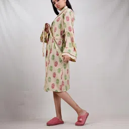 CLYMAA Multi Pure Cotton Maxi Printed Nightdress-image-96