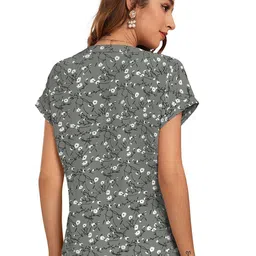 Sitanjali Print Mandarin Collar Extended Sleeves Cotton Top image 5