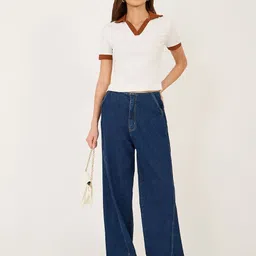 Styli Women Flared High-Rise Stretchable Jeans-image-47