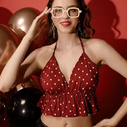 TANDUL Women Polka Dots Printed Shoulder Straps Top-image-16