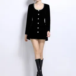 JC Collection Women Round Neck A-Line Mini Dress-picture-28