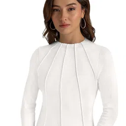 BAESD Women Solid Round NeckTop-image-64