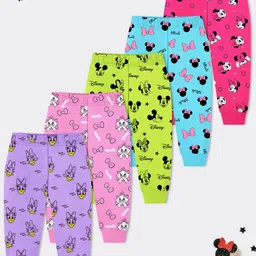Disney By Miss and Chief Girls Pack Of 5 Printed Cotton Joggers-picture-27