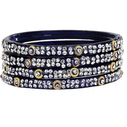 SOMIL Set of 40 Artificial Stones Studded Ethnic Slip-On Bangles image 4
