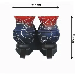 1ST TIME Pink & Red Printed Wood Traditional Frustum Shaped Wall Lamp image 2