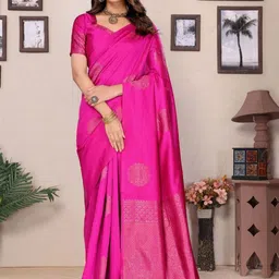 Snofi Creation Woven Design Zari Pure Silk Handloom Banarasi Saree-picture-19