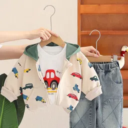 StyleCast x Revolte Boys Printed Cotton T-shirt with Trousers Clothing Set-picture-44