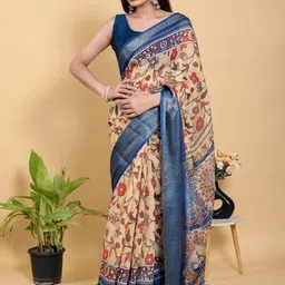 DAATAR Ethnic Motifs Printed Woven Design Border Saree-picture-14