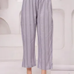 KALINI Women Printed Calf Length Regular Pure Cotton Straight Kurta with Trousers &Dupatta image 5