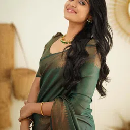 KSALIYA Green Art Silk Sarees image 2