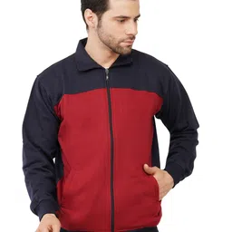RELIGHT WEARS Men Colourblocked Mock collar Front-Open Sweatshirt-image-27