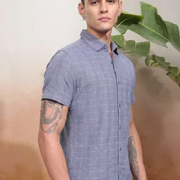 HIGHLANDER Men Opaque Checked Casual Shirt image 3