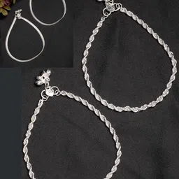 Anouk Women's Pair of 2 Silver-Plated Anklets-image-26