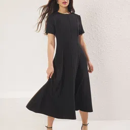 Trendyol Women Round Neck A-Line Midi Dress-picture-12