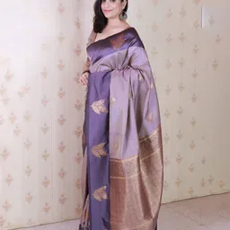 ELITE WEAVES Floral Woven Design Zari Banarasi Saree image 3