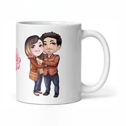 Mr UVD White & Pink Graphic Printed Ceramic Glossy Mug 350 ml-picture-33