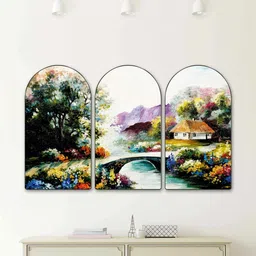 SAF Multicoloured Set of 3 Piece MDF Other Wall Paintings-picture-13