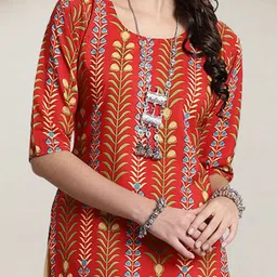 anouk rustic HERE&NOW Selection Of 3 Floral Printed Round Neck Straight Kurtas image 4