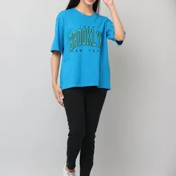 INNAYARA DIVIRTA Women Typography Printed 1 T-shirt image 4