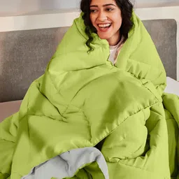 SleepyCat Lime & GreyLuxurious All Season Reversible Single Comforter-image-61