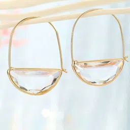 Just Lil Things Gold-Plated Artificial Stones Studded Contemporary Drop Earrings-image-77