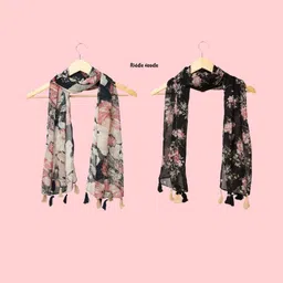 StoleVilla Women's Printed Designer Chiffon Stoles and Scarf (Multicolor) - Pack of 6-picture-21