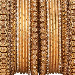 leshya Set Of 2 Dotted Artificial Stone-Studded Bangles image 2
