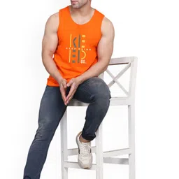 SLOWLORIS Pack of 2 Printed Combed Cotton Vest VSL26 CMB(CHS MAROON)(KEEP ORANGE) image 3