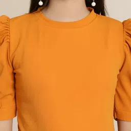 Mast & Harbour Women Solid Puff Sleeve Regular Top Pack of 2 image 2