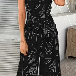 StyleCast Women Abstract Printed Wide-Leg Basic Jumpsuit image 5
