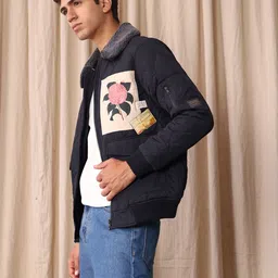 Mr Bowerbird Floral Embroidered Detail Padded Jacket With Detachable Fleece Trim image 2