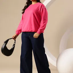 Sztori Plus Size Studded Detail Drop-Shoulder Sleeves Relaxed Fit Sweatshirt image 5