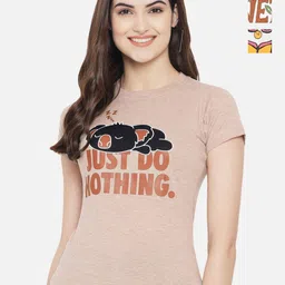 Dreambe Women Pack of 3 Graphic Printed Round Neck Cotton T-shirts-picture-41