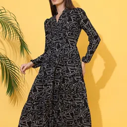 De La Moda Print Crepe Fit & Flare Midi Dress image 5