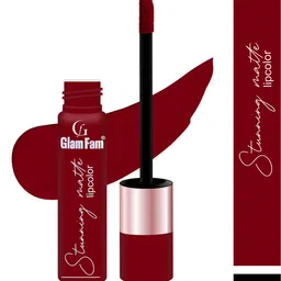 GlamFam Stunning Matte Waterproof Lip Color- 5 ml- Royal Maroon 03 image 4