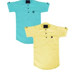 OJ TREND Kids-Boys Blue Kurtas-picture-26