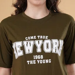 NEYSA Women Printed Pure Cotton T-Shirt & Trouser Night Suit Set image 2